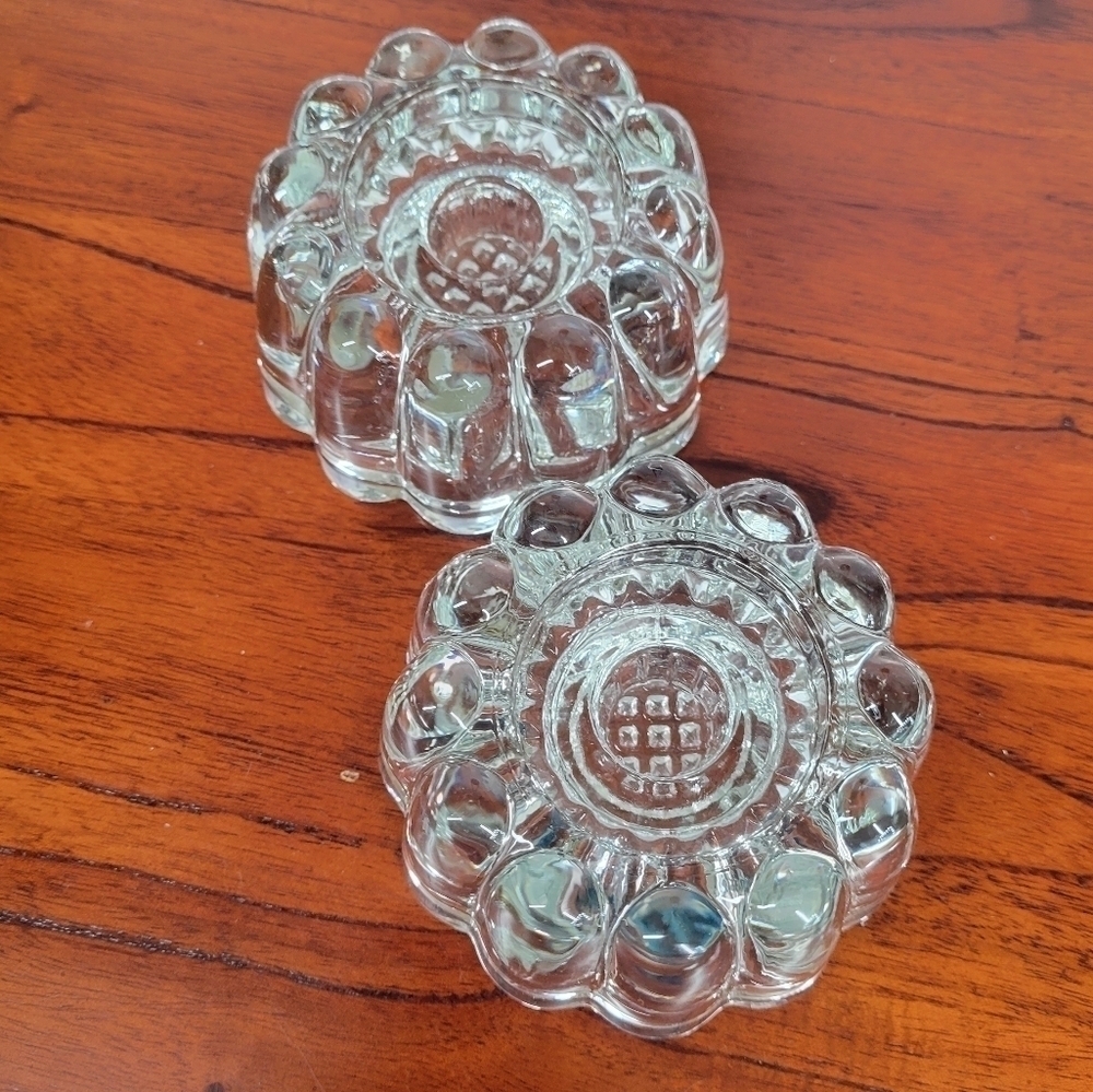 Vintage Princess House Crystal Candle Holder Taper Tea Votive  (Set Of 2)‎ Heavy
